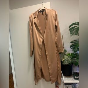 Satin Nude Long Blazer